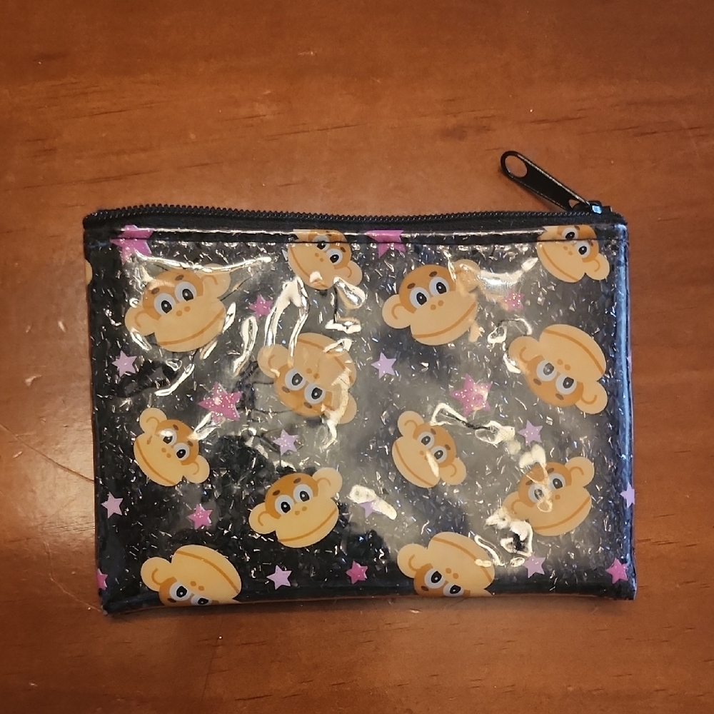 Monkey Print Kids Pouch - Black